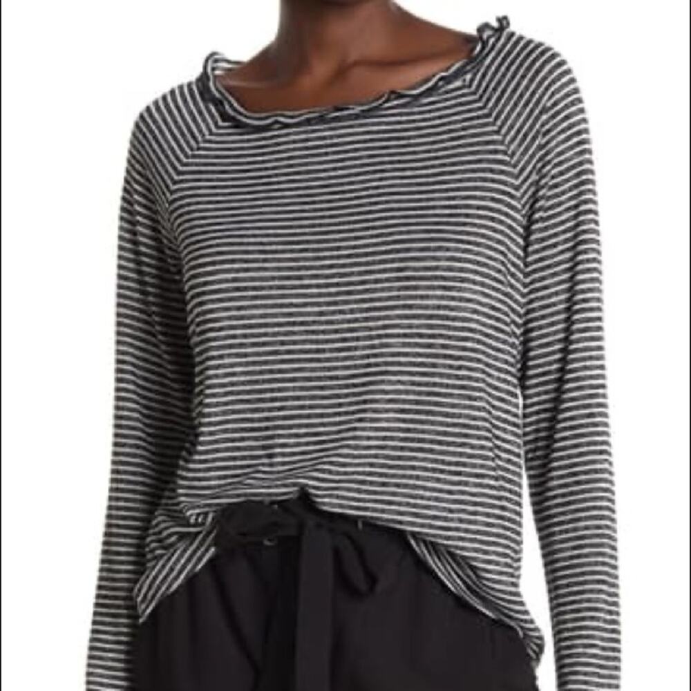 Gibson NWT Ruffled Edge Raglan Pullover Top Size XLarge